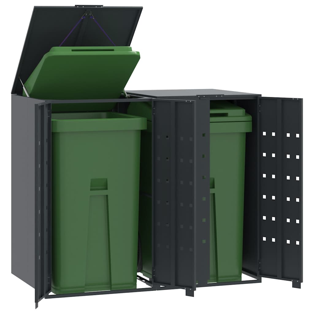 2 Ton Waste Bin Enclosure In Anthracite 138 X 79 X 117 Cm Steel