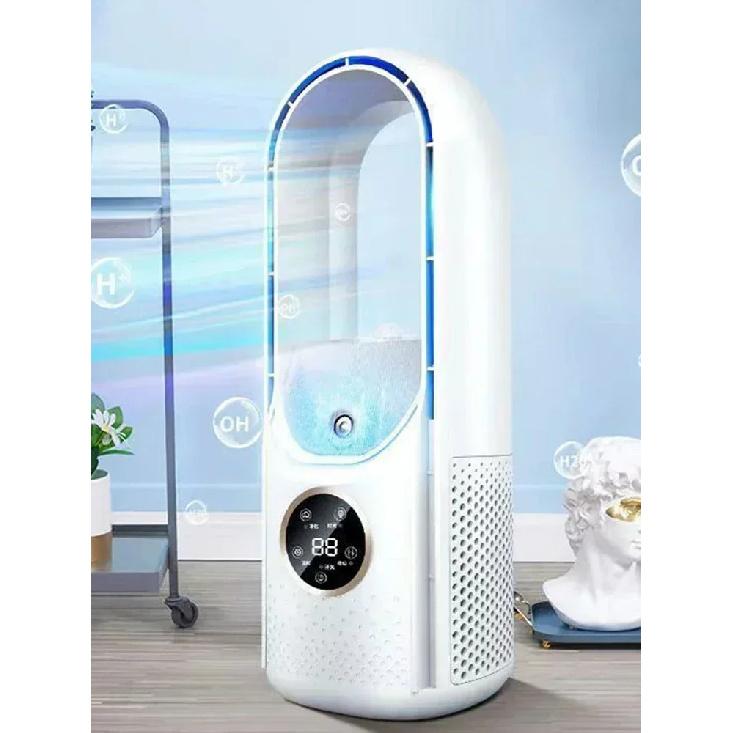 Portable USB Air Cooler Leafless Electric Fan 6 Speed Silent Timer Air Conditioner Cooling Fan Humidifier Conditioning Fan