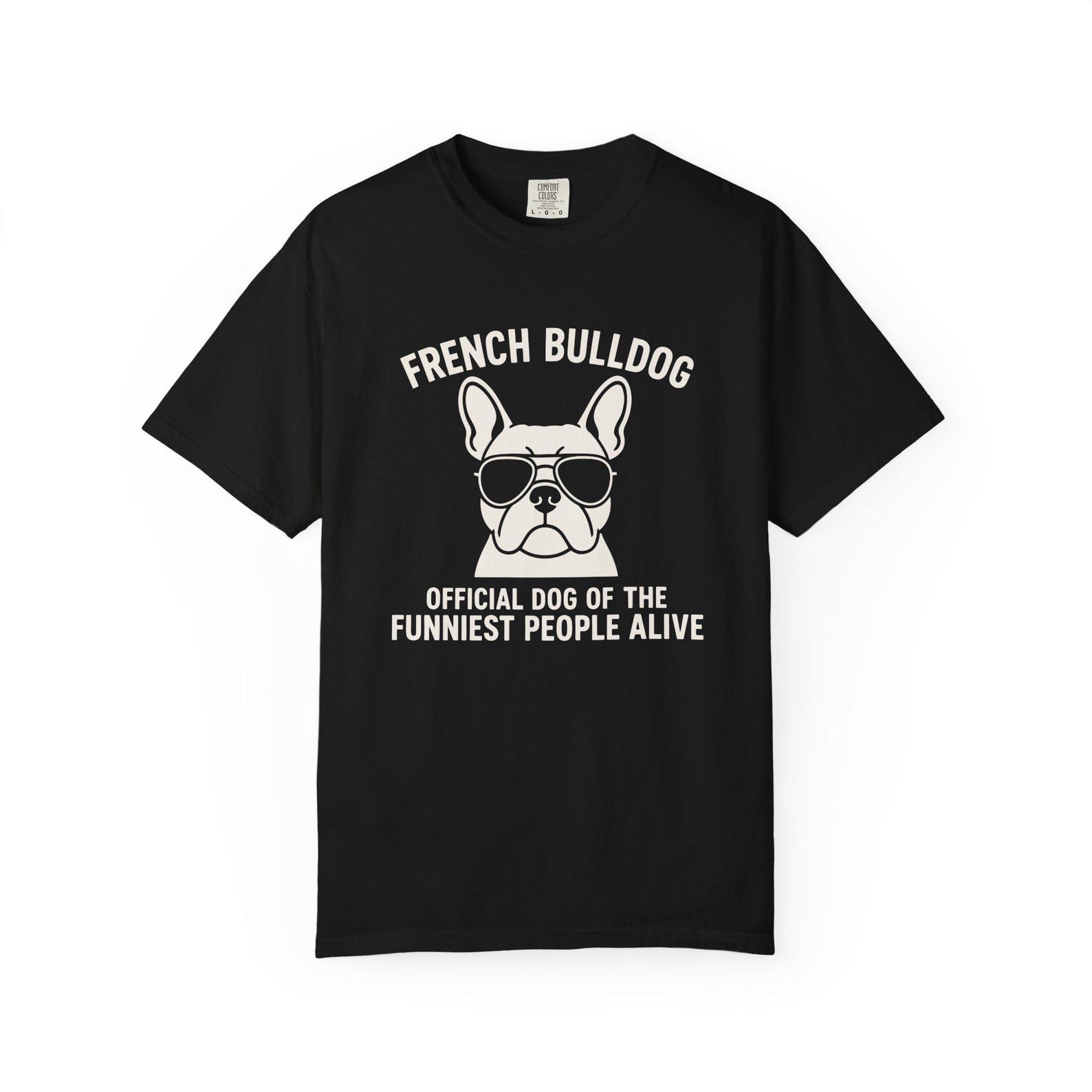French Bulldog Sunglasses T-Shirt: Comfort Colors Graphic Tee M