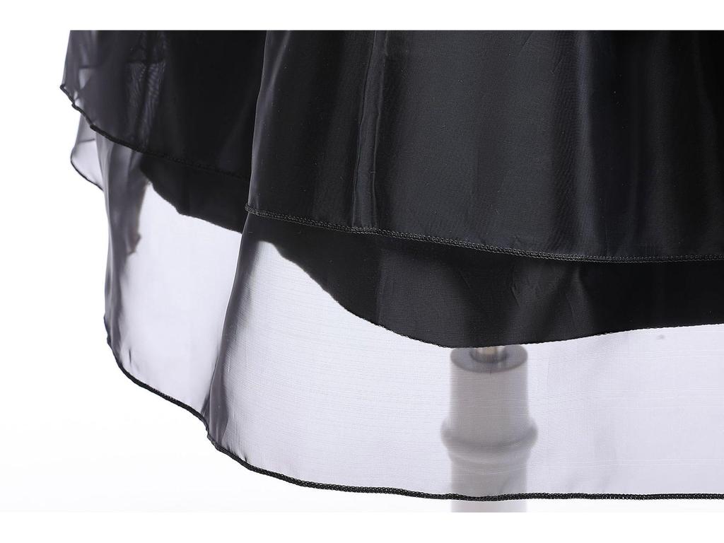 Abito da sera in rete da ragazza per cosplay della Famiglia Addams di Mercoledì con accessori (Taglia unica)