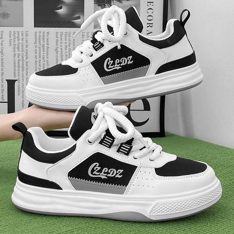 

Internet celebrity popular men s shoes spring youth platform sports board shoes boys trendy brand versatile low-top casual white shoes 39