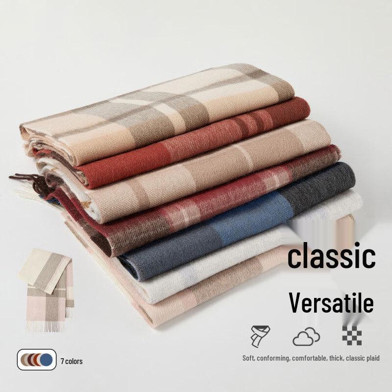 Xun Jing Plaid Wool Blend Scarf