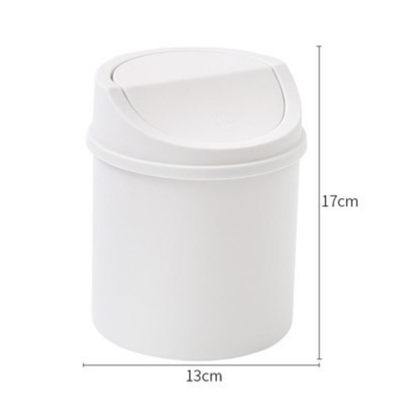 Mini Desktop Bin Small Trash Can Tube with Cover Bedroom Trash Can Garbage Can Clean Workspace Storage Box Home Desk Dustbin