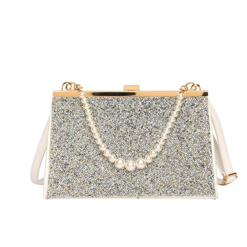 Cross-border fashion high-end texture bright diamond women's handbag 24 new exquisite literary one-shoulder messenger bag women