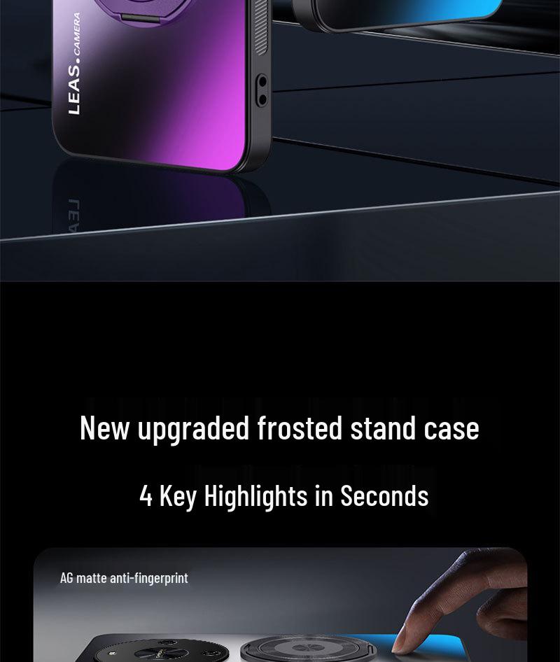 Xiaomi 17Pro/14/15T Anti-Drop Case with 360° Stand and Frosted Design