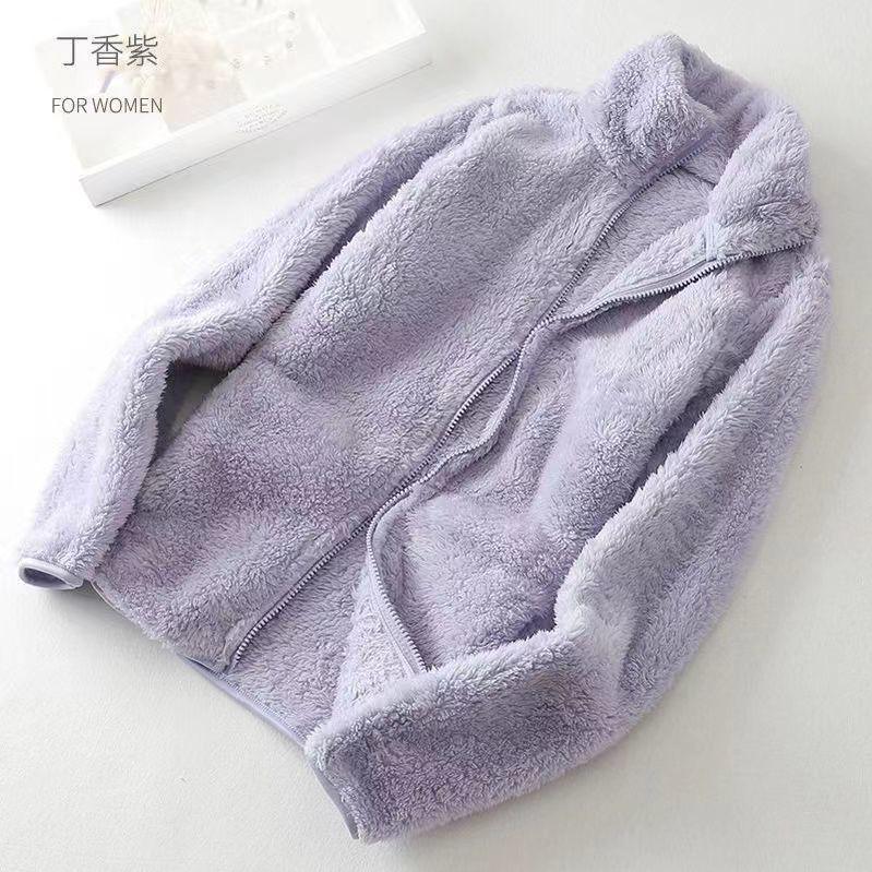Fleece Jacket Women's Double-sided Fleece Clothes Autumn and Winter Large Size Warm Thickened Warm Coral Fleece Loose Coat