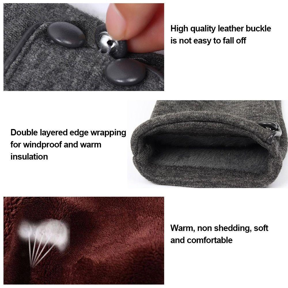 Fleece Lined Winter Warm Gloves Cold Proof Full Finger Gloves Thermal Gloves  Autumn Winter