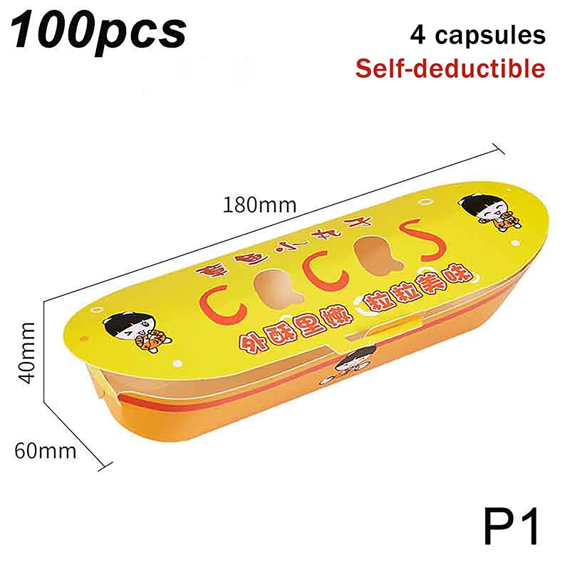 100Pcs Disposable Octopus Ball Packaging Box Japanese Street Food Takoyaki Takeaway Snack Fruit Box Packing Paper Container