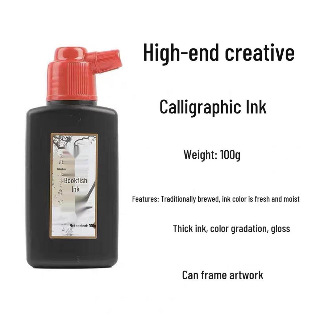 Goldene Indische Tinte für Kalligraphie & Pinselmalerei - Ideal zum Kopieren des Herz-Sutras & zum Erstellen Goldener Couplets.