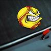 1pc Angry Softball Car Stickers Cartoon Auto Window Bumper Body Decor Motorcycle Tank Racing Helmet Vinyl Decals Car Accessories