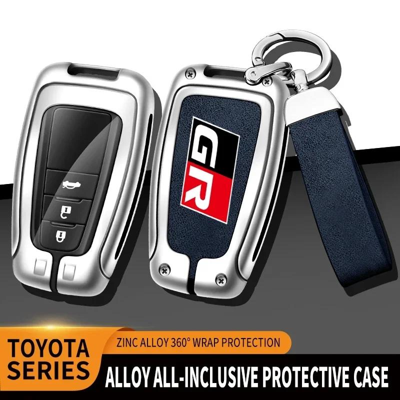 UWSY2 Auto TPU Zinc Alloy Key Case Bag For Toyota GR 86 Supra Yaris RAV4 Prius Corolla C-HR Camry Auris Car Key Chain Metal Key Shell