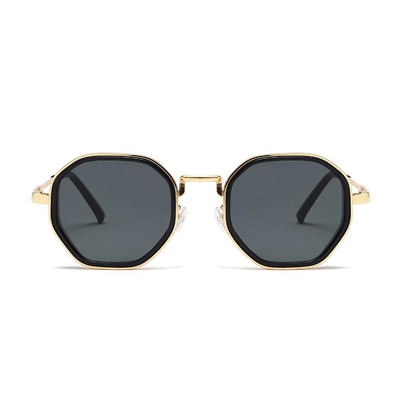 Exclusive for new steampunk sunglasses men's high sense European and American metal polygon trend cross