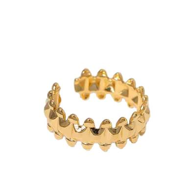Verstellbarer Geometrischer Edelstahl Offener Ring für Damen - Exquisiter Titanstahl Schmuck