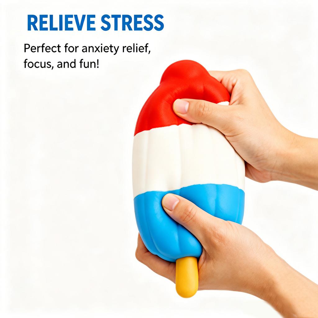 Slow Rebound Squeeze Toy Popsicle Shape Soft Foam Stress Relief Toy for Hand Exercise and Sensory Play Durable Material Safe for All Ages