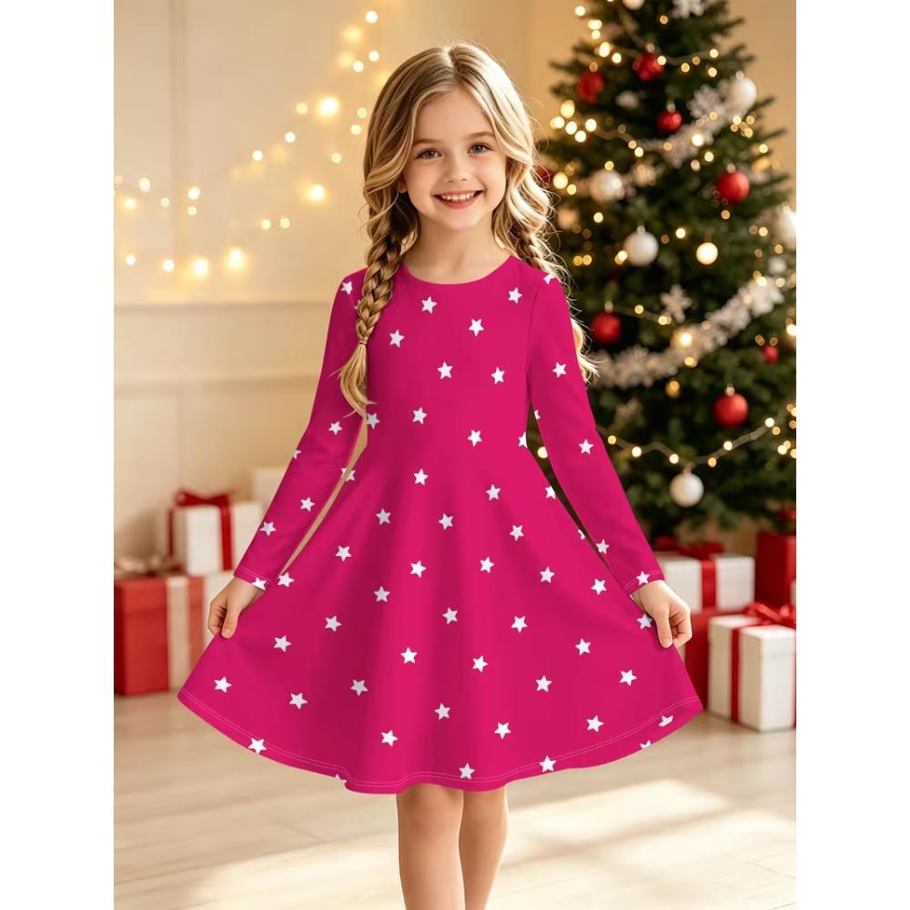 Girls' 3D Gradient Princess Dress Long Sleeve Summer Spring Vacation Daily Holiday Princess Beautiful Sweet Kids 4-12 Years Casual Dress A Line Dress