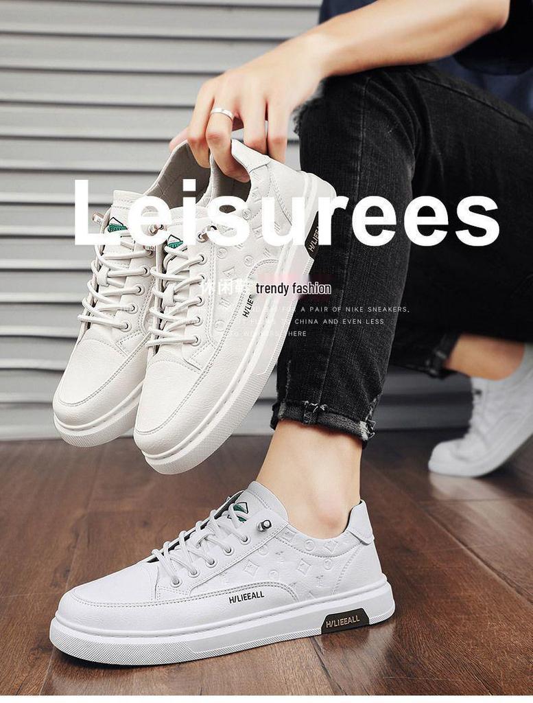 2025 Men's Summer Fashion Casual Non-Slip Leather Skate Shoes - Versatile and Wear-Resistant