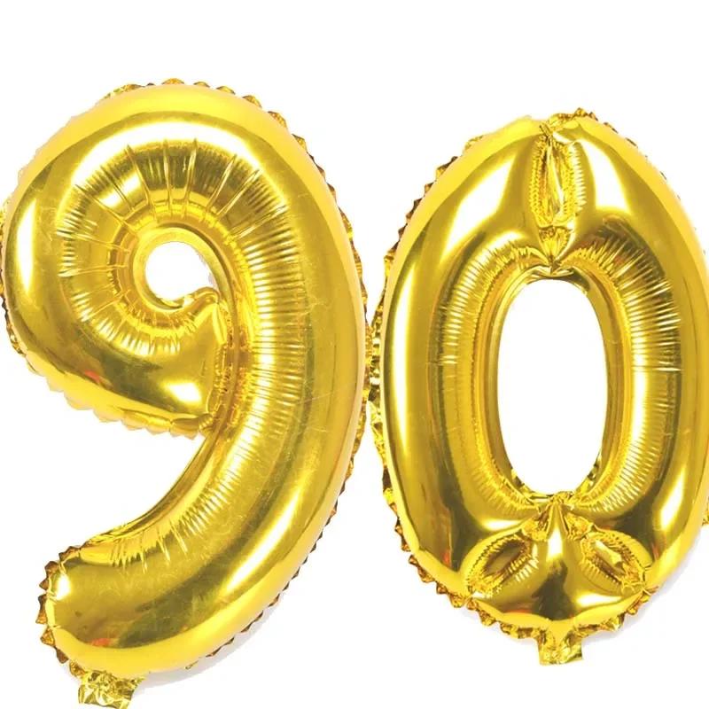 32 Inch Number Figure Foil Balloons 10 20 30 40 50 60 70 80 90 Years Adult Old Birthday Party Anniversary Decoration Air Balloon