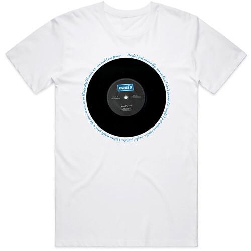Oasis Unisex T-Shirt Live Forever Single White Unisex T-Shirt S