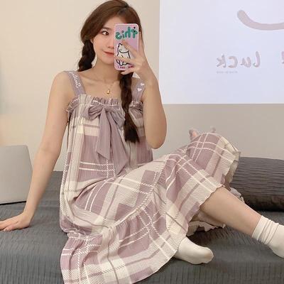 Women's Cute Cartoon Cotton Summer Pajamas - Loose-Fit Fairy Style Nightdress