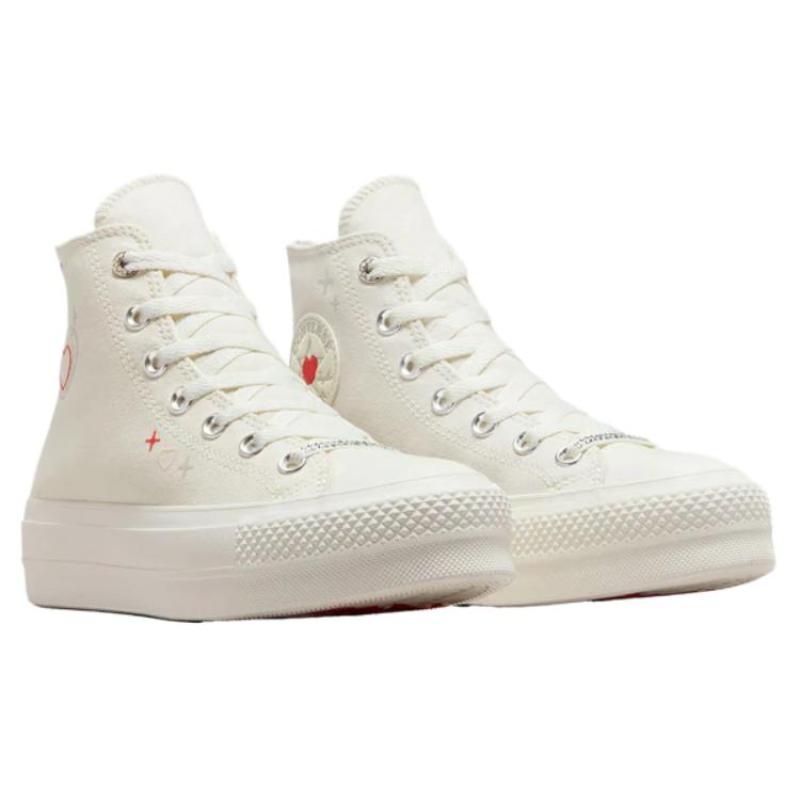 Converse Chuck Taylor All Star Comfortable and Versatile High-Top Canvas Shoes Women's White