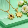 Tiger's Eye Sun Pendant Stainless Steel Necklace for Women Natural Stone Snake Chain Necklaces Fashion Jewelry Gift