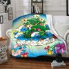 Christmas Smurfs Celebration Blanket Soft Throw Blanket For Home Bedroom Bed Sofa Travel Office Solid Christmas Blanket
