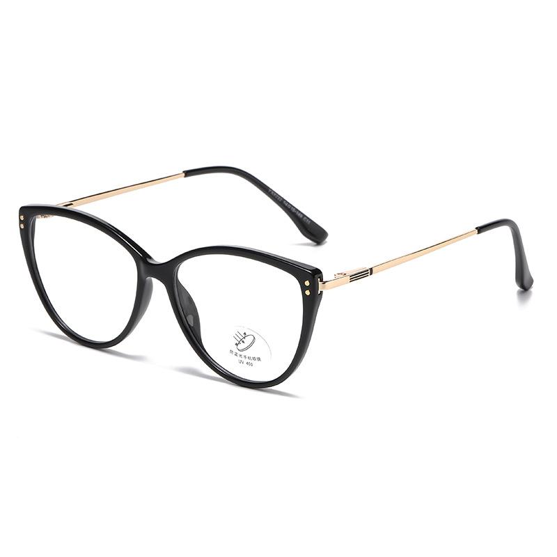 New Fashion Anti-Blue Light Glasses Ultra-Light Blush Cold Brown Korean Round Metal Frame Eyewear