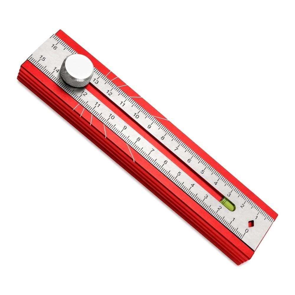 Foldable Design Marking Protractor Adjustable Positioning Multifunctional Level Ruler Woodworking
