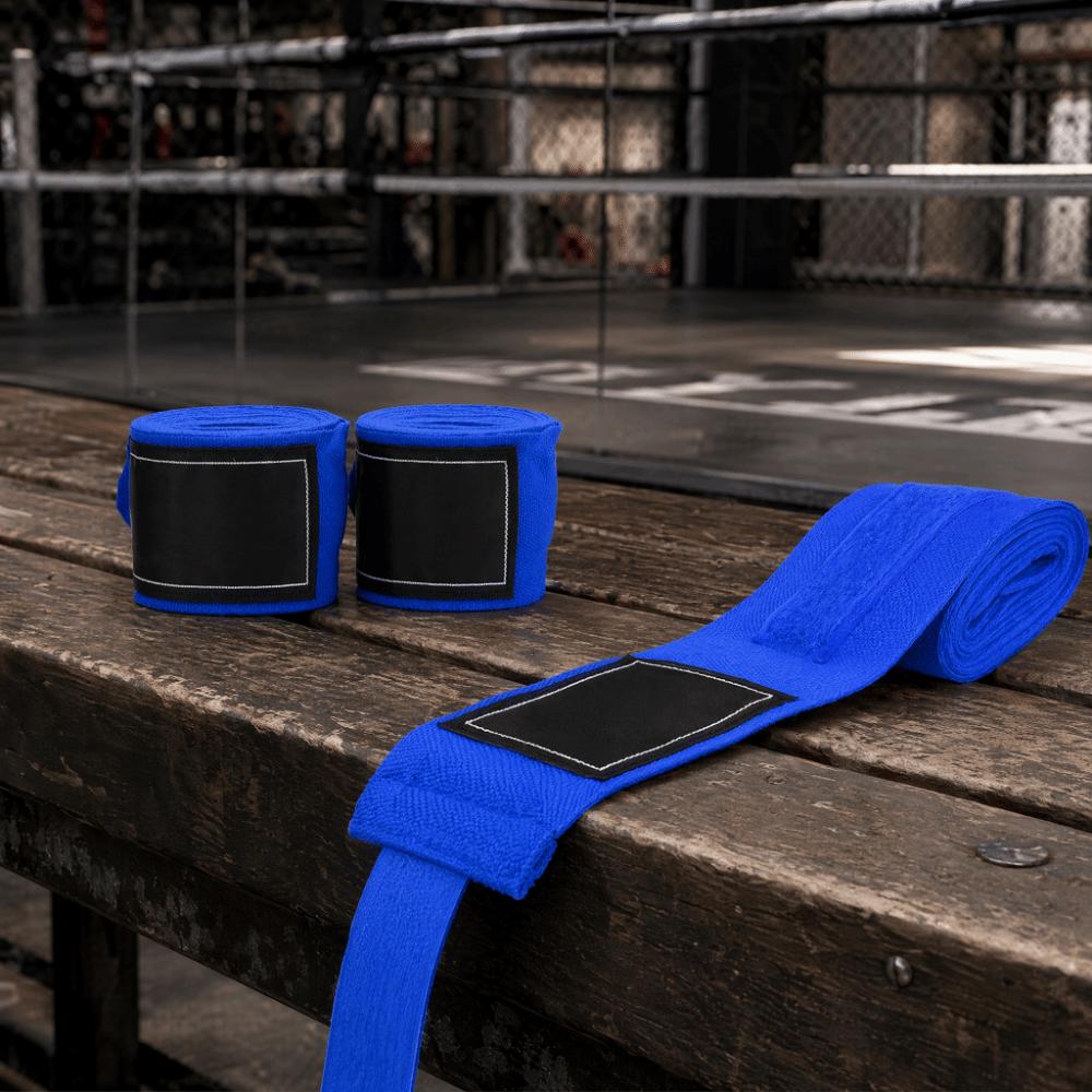2pcs Cotton Material Boxing Hand Wraps Stretch Fabric Blue Boxing Hand Wraps  Kickboxing Workouts