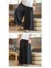 Men's Wide-Leg Ice Silk Culottes - Chinese Style Hanfu Tang Suit Meditation Skirt Pants