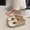 Silver thick-soled heightened pinch-on flip-flops for women's outerwear 2025 summer new fashionable versatile beach cool slippers