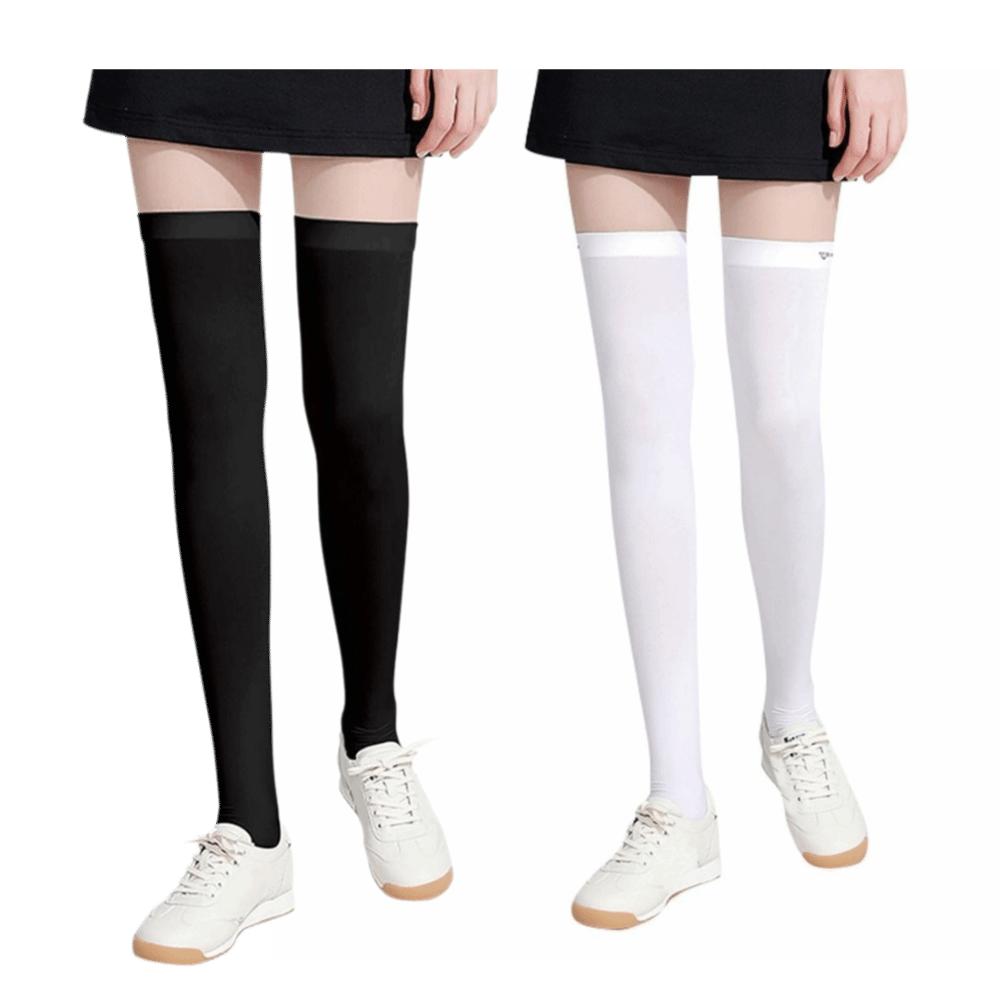 2 Stück UPF 50 Beinlinge Atmungsaktive Kniestrümpfe Hautfreundlich Oberschenkelhohe Strümpfe Tägliches Tragen