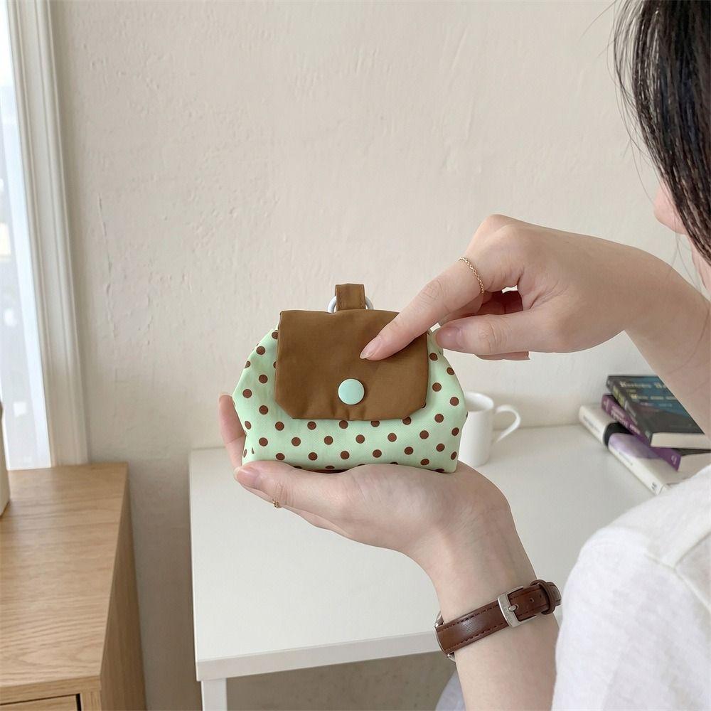 Cute Earphone Bag Plaid Mini Makeup Bag Multifunctional Floral Organizer Bags Student