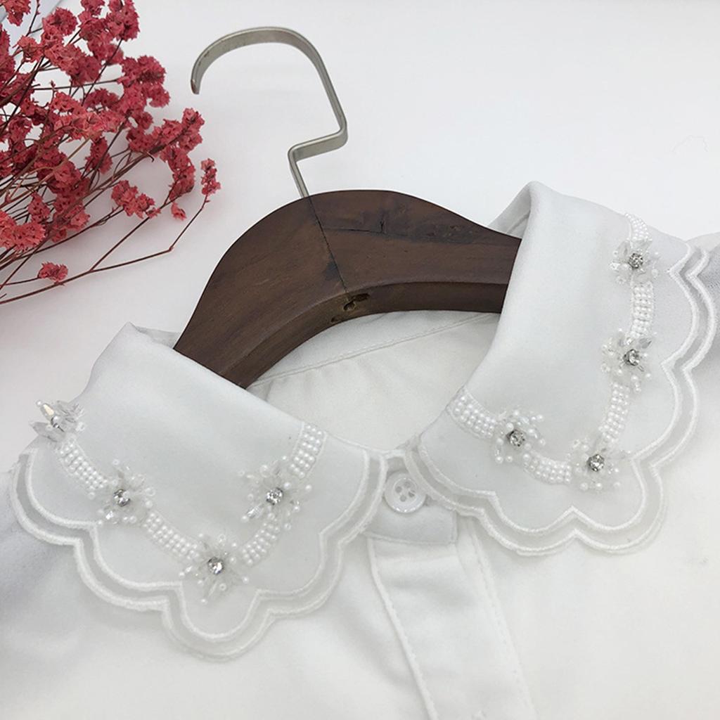 Blusa in chiffon con colletto finto di strass da donna M