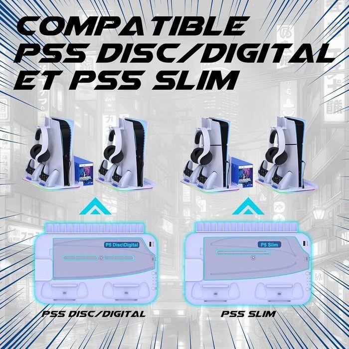 Base de charge multifonctions - AKUMA - CYBER A01 - Compatible PS5 - Chargeur rapide - Éclairage RGB
