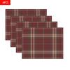 4pcs Plaid Printed Placemats Heat-Resistant, Square, Machine Washable, Ideal for Home, Restaurant & Party Dining Decor