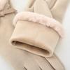 Gloves Winter Women Can Touch The Screen for Driving, Riding, Piled and Thickened Windproof and Cold-proof Warm Gloves
