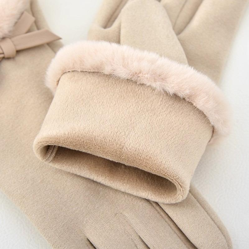 Gloves Winter Women Can Touch The Screen for Driving, Riding, Piled and Thickened Windproof and Cold-proof Warm Gloves