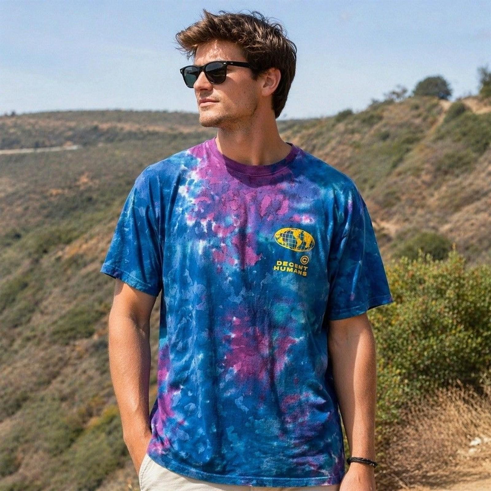 PacSun Decent Humans Tie Dye Graphic T-Shirt Unisex Size M Multicolor 3XL
