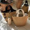 Beach Straw Shoulder Messenger Bag Women Bohemian Summer Woven Rattan Bucket Handbag Handmade Crossbody Bags For
