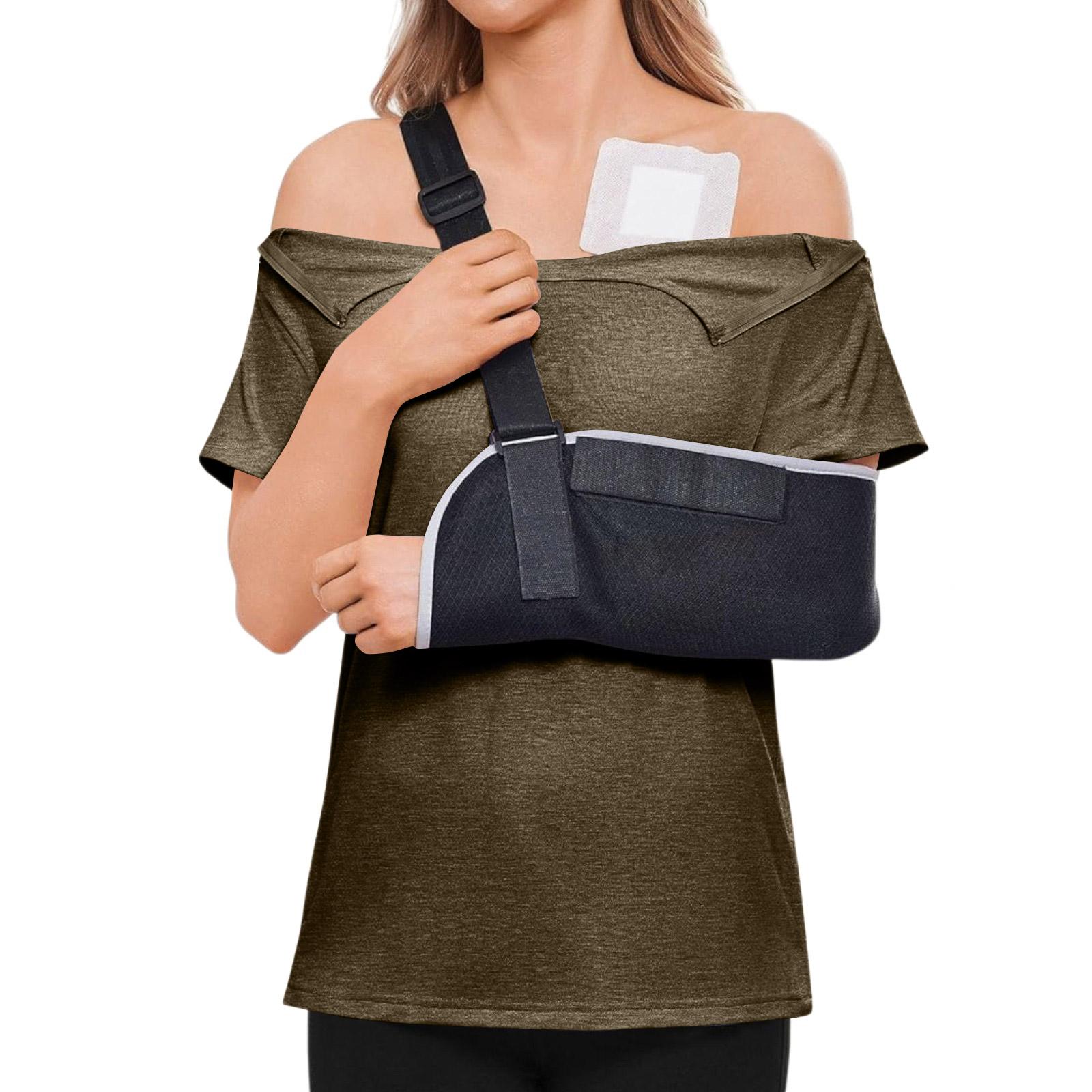 

Женская послеоперационная рубашка с коротким рукавом, цветная, с молнией на плече и боковой застежкой. XXL