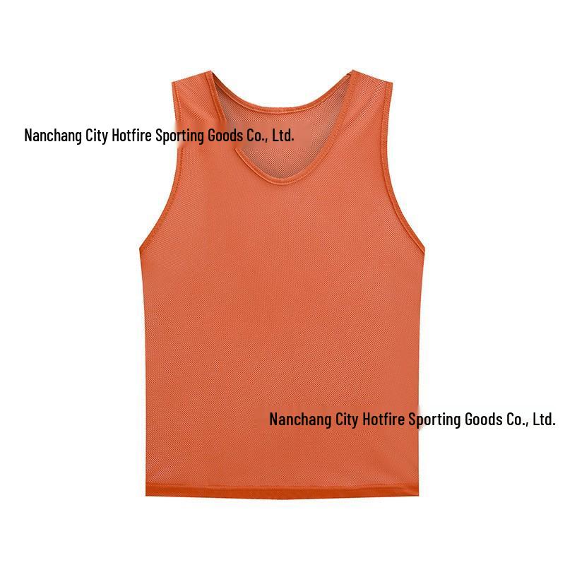 Numbered Mesh Training Vest for Team Sports Competition Uniforms with Custom Logo