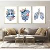 Flower Breast Uterus Kidney Liver Anatomy Wall Art Canvas Painting Nordic Posters And Prints Wall Pictures For Doctors Office
