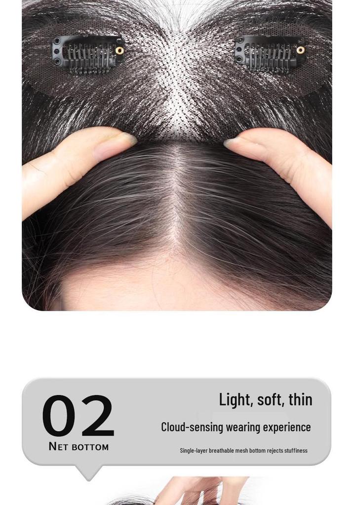 Invisible Fluffy Hair Volume Wig for Women - Seamless Real Hair Bangs Patch