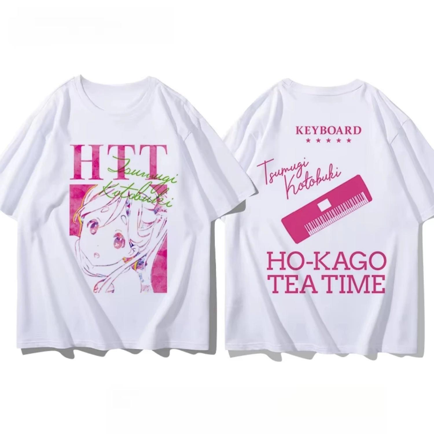 K-ON Hirazawa Yui Anime Cosplay Summer Casual Sports Cotton Comfortable T-Shirt Short Sleeve Unisex Men s Women s T-Shirt S чёрный