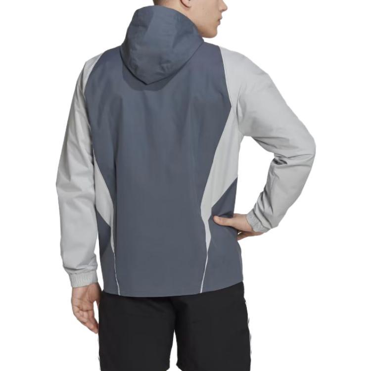 adidas Originals Tiro 23 Color Block Hooded Casual Sports Jacket Men Jackets Light-Gray HU1320