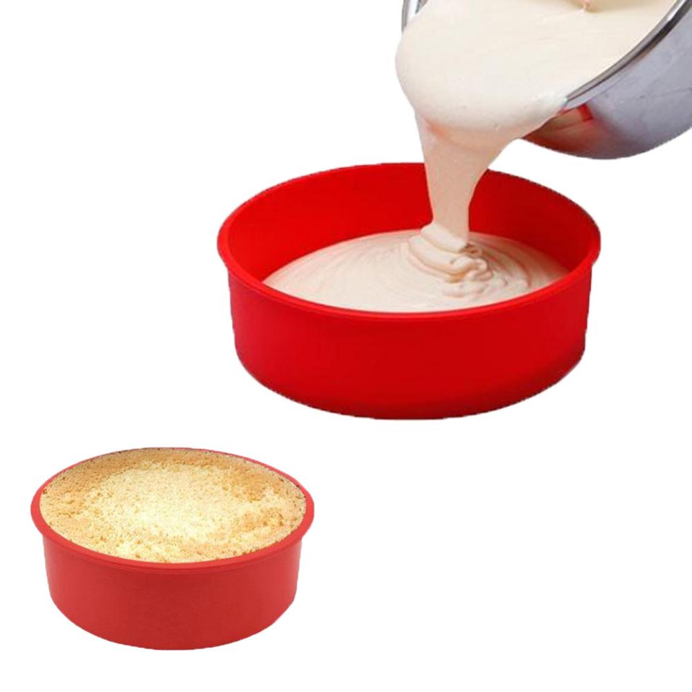 3PCS Silicone DIY Cake Mold Round Cake Pan 4 6 8 Inches Cake Mold Non Stick Baking Tools