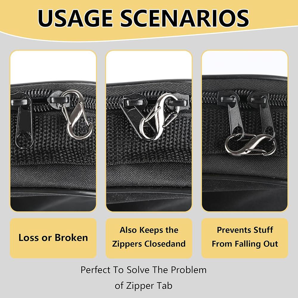 15Pcs Zipper Clips Anti Theft Zipper Pull Replacement Backpack Zipper Pulls Keep Closed Carabiner Clip for Luggage Suitcase