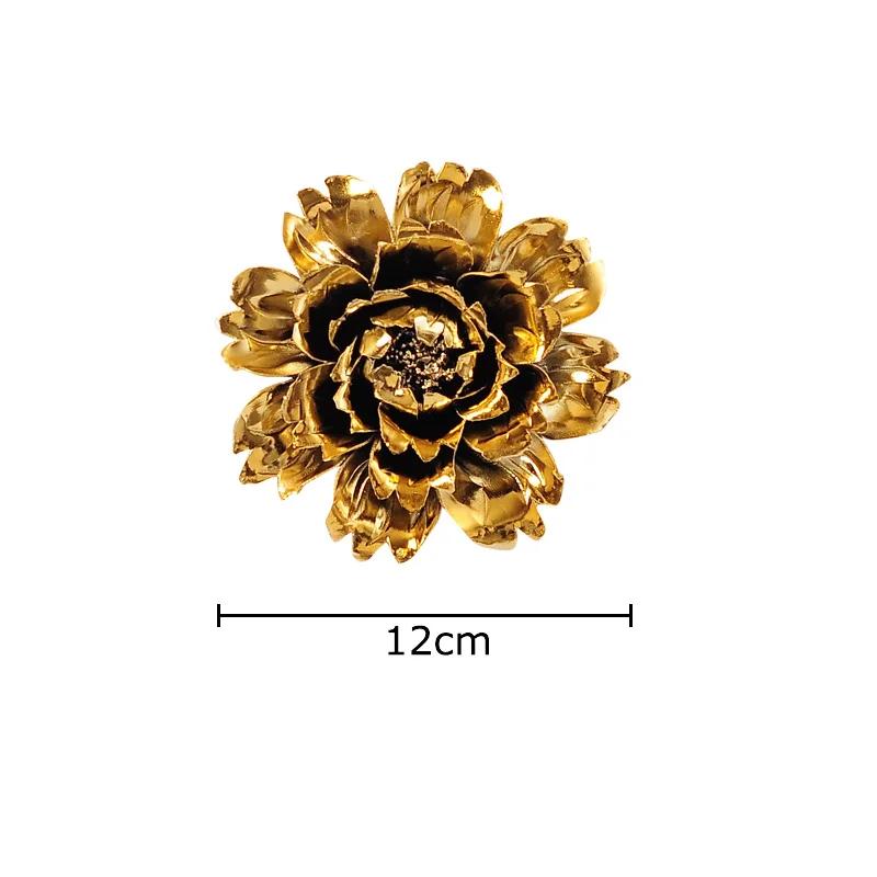 Blooming Flowers Porcelain Wall Hanging Ornaments Living Room Background Display Ceramic Peony Flower Wall-mounted Decorations