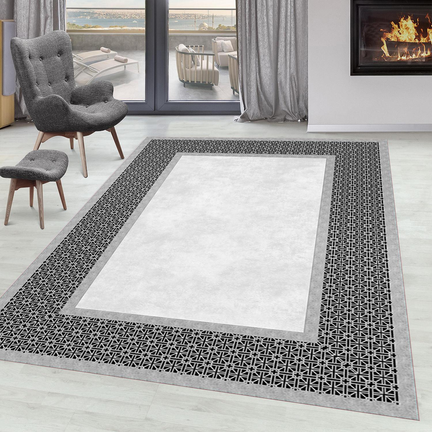 

Rovigo Home Washable Printed Carpet RVG0887-FNL103 50x80 серый